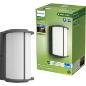 Philips Applique murale Reese, 4,3 W, anthracite, métal, IP44, classe II, design moderne, idéale pour l'extérieur, jardin, terrasse