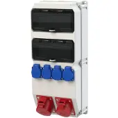 Pce CEE Distributeur de courant DELTA Strobl 9025521 400 V 32 A (4x, CEE 16/5, CEE 32/5, CEE 7/3)
