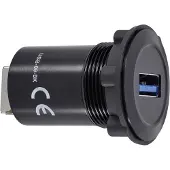 TRU COMPONENTS Prise USB encastrée 3.0, Câble + prise électronique, Noir