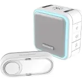 Honeywell Elektrobert Honeywell DC515S sonnette portable sans fil avec halo lumineux, mode veille et sonnerie horizontale 6 mélodies 84 dB 150 mètres blanc