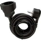 Heinrich Kopp Kopp Strom câble d'extension [ Flachprise mâle - Schutzkontakt-Embrayage] noir 5 m 143705086