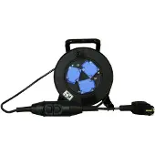 Kopp 144815001 Enrouleur de câble pour la protection des personnes avec PRCD 230V noir, bleu IP44 (15 m)