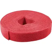 Value Bande Velcro en rouleau, 10mm, rouge, 25 m