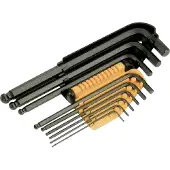 Ironside Jeu de clés mâles coudées pour vis à six pans creux Profi 9 pièces, boule, longues
