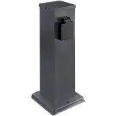 Heitronic 501334 Répartiteur de prises anthracite protection renforcée contre les contacts accidentels (2x)