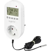 Sygonix Universalthermostat Zwischenstecker Wochenprogramm 1 bis 70 °C, Thermostat, Blanc