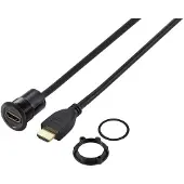 TRU COMPONENTS TC-11980468 Adaptateur de panneau HDMI femelle HDMI femelle - HDMI mâle, Câble + prise électronique, Noir