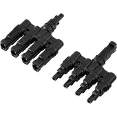 TRU COMPONENTS 4 fach PV-Abzweigverbinder-Set TC-13805800 Schwarz Inhalt: 2 St., Câble + prise électronique, Noir
