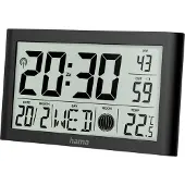 Hama Horloge Murale Numérique - - Martinique - Radio-pilotée DCF - Thermomètre - 2 Alarmes