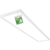 Briloner Lampe de plafond LED 98cm, CEE A source lumineuse, plat, lumière indirecte, lampe de salon, panneau LED, lampe de cuisine, 98x20x3cm, blanc