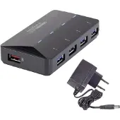 Renkforce RF-3806031 Concentrateur d'interface USB 3.2 Gen 1 (3.1 Gen 1) Type-B 5000 Mbit/s Noir (1268677)