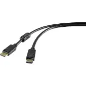 Renkforce Câble de connexion DisplayPort mâle, DisplayPort mâle 0.50 m noir UHD 4K @ 60 Hz plaqué or