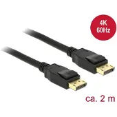 DeLOCK Câble DisplayPort - 2m - Verrouillé - Triple blindage - Connecteur plaqué or