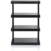 Norstone Meuble Audio et TV Esse Hifi 4 Étagères Verre Acier Noir 57x40x86 cm