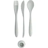 Koziol set de couverts 4 pièces Tulip, set de couverts, To Go couverts, thermoplastique, Organic Grey, 4037670
