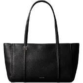 Calvin Klein Cabas 'Emblem Plaque Pebble Grain Tote' noir