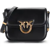 Pinko Sac à bandoulière 'Love Box Bag Fl Mini Nappa + Vitello Seta' noir