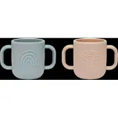 OYOY Kindertrinkbecher Kappu 2 Stück, Beige/Blau