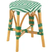 J-Line Tabouret live rotin/plastique naturel/vert