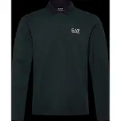 EA7 pour homme. 8NPF17_PJVUZ Polo à manches longues Core Identity en coton extensible marine (XL), Casuel, Manche longue