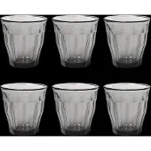 Duralex Lot De 6 - Verre À Eau 25 Cl En Verre Trempé Résistant Teinté Gris