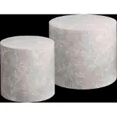 Ebuy24 Nuuk table basse lot de 2Reproduction marbre beige.