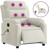 vidaXL Fauteuil de massage électrique crème velours