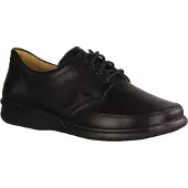 Ganter Kurt 256701-010 Lacet de confort pour homme, noir, cuir, NOUVEAU, sensitiv - Chaussures de confort pour hommes, noir, cuir (veau-cuir)