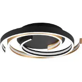 TRIO Plafonnier à LED - jaune doré - noir mat - métal - Ø 50 cm - intensité lumineuse variable