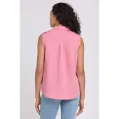 Nydj Gabrielle Blouse Sans Manches en Lin | Desert Rose