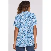 Nydj Becky Short Sleeved Blouse | Blue Visions