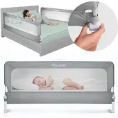 Nukido NK-228 : Barrière de protection pour lit, 200 cm, gris