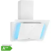 Klarstein Hotte Aspirante 60cm, Hottes de Cuisine Inclinées, Filtre de Hotte en Aluminium, Débit d'Air Puissant 426m³/h, LED, Ecran Tactile, Extracteur d'Air Silencieux, Hotte Efficace avec Evacuation