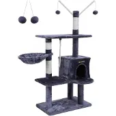 Leobert Arbre À Chat - - Gris Foncé/Beige - 90 X 45 X 134 Cm