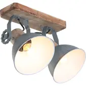 Steinhauer Spot - gris - Gearwood - bois métal - spot en saillie - E27 - 7969GR -