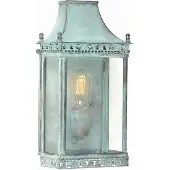 Elstead Lighting Applique d'extérieur Regents Park, verre vert, 1xE27x60W, laiton, dim. : 35x18,5x10 cm, IP44, Elstead