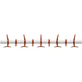 Kartell Hanger Portemanteau Mural L 90 cm x H 17 cm | Orange Red