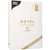Papstar ROYAL Collectionblanc avec pliage des couverts ROYAL Collection (50 pcs, 30 x 48 cm)