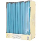 Papstar 81764 Bougie de cire ronde Turquoise (e) (50 pcs)