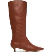 Ralph Lauren pour femme. 802P15725002 Bottes hautes Francesca en cuir de veau marron (40), 3 à 5 cm, Fermeture éclair, Casuel