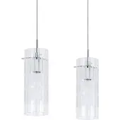 ITALUX Suspension Max chromée 2xE27x60W, verre, dimensions : 120x32x10 cm, IP20,