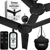 Cronos Ventilateur de plafond FC11-90 90 cm Noir + Télécommande