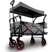 FUXTEC FUXLIFE by Chariot pliant FX-CT850 Comfort Chariot de transport pour enfants avec pare-soleil Intérieur rembourré avec rallonge Gris