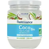 Natessance Huile de Coco Bio 100 % Pure Pressée à Froid 200 ml Huile