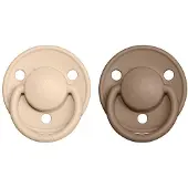 BIBS De Lux Natural Rubber Size 1: 0+ months tétine Vanilla / Dark Oak 2 pcs