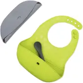 Bblüv Pöket bavoir avec une cuillère Grey/Lime 2 pcs