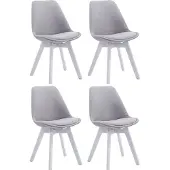 CLP lot de 4 chaises visiteurs Borneo V2 tissu