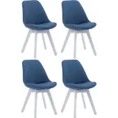 CLP lot de 4 chaises visiteurs Borneo V2 tissu