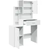 vidaXL Coiffeuse avec armoire blanche 80x35x132 cm