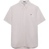Superdry Classic Seersucker Short Sleeve Shirt Beige M Homme